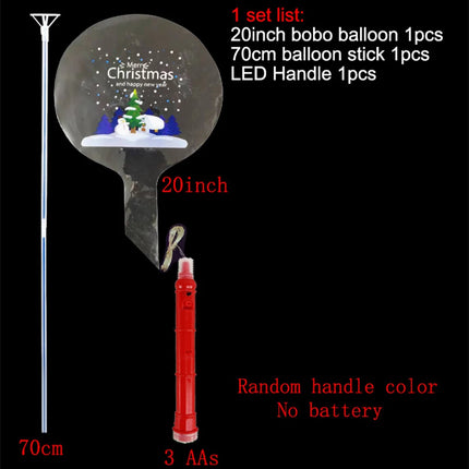 5-30pcs LED Bobo Balloons Santa Claus Transparent LED Light Up Balloons Glow Bubble Balloons New Year Christmas Party Decoration