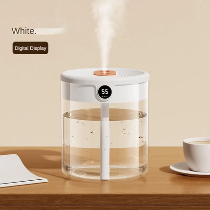 New 2L Double Spray Humidifier Atomizer Usb Large Capacity Home Mute Bedroom Office Night Light Digital Display Humidifier
