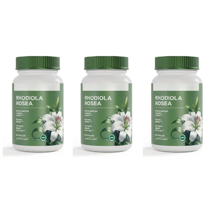 Rhodiola Rosea Extract Capsules 500mg Herbal Adaptogen for Daily Wellness Focus Mental Clarity and Energy Support 60 Capsules