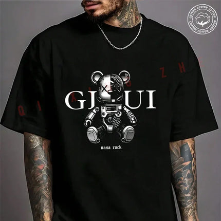 Motorcycle GucciS Modern Elegant And Timeless Classic USA Cotton T-shirt Summer Casual Short Sleeved O-Neck Unisex Tops