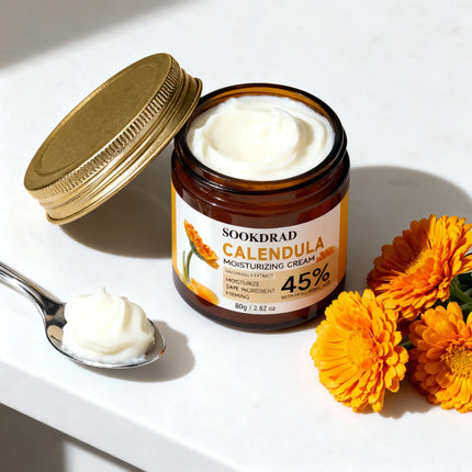 Calendula Moisturizing Cream,45% Extract+Hyaluronic Acid,moisturize firm,face neck body,unisex,80g,all skin,daily fresh care