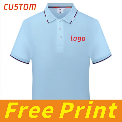 Casual polo shirt, short sleeved T-shirt, men's and women's shirt, personalized customization, printed logo image, embroidered l