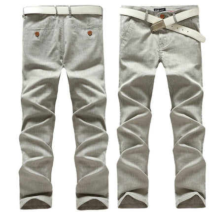 Summer dress pants for men Cotton Casual cargo Pants Man Straight Loose Suit pants Plaid Trousers Male Big size Brand Clothes