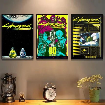 C-Cyberpunk Edgerunners Poster HD art sticky wall waterproof home living room bedroom bar aesthetic decoration