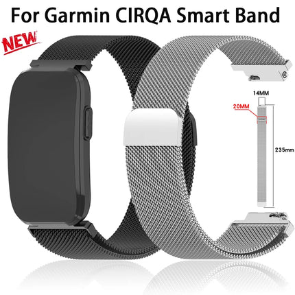 14mm Magnetic Milanese Loop Strap For Garmin CIRQA Smart Band Sports breathable Metal bracelet Garmin Lily 2 Correa accessories