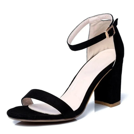 Zapatos De Mujer Sandals Women Peep Toe High Heels Buckle Strap Wedding Party Bride Dress Ladies Sandals Super Big Size 54 H999