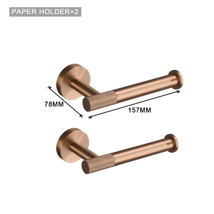 Brushed Rose Gold Brass Knurled Toilet Brush Holder Toilet Paper Holder Towel Bar Rail Rack Hanger Hook Soap Dish Hardware Set