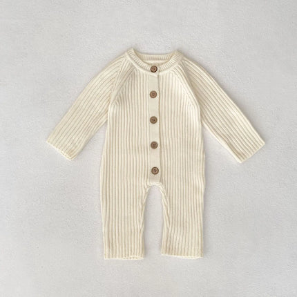 Autumn New Baby Girl Long Sleeve Knit Bodysuit Cotton Toddler Boy Thick Ribbed Jumpsuit Solid Newborn Infant Clothes 0-24M  123