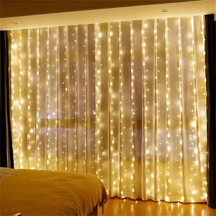 Remote Control Festoon Curtain 100/600LED String Lights Garland USB Fairy Garland Lights Christmas Decoration Bedroom Home Party