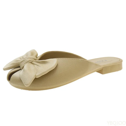 Summer New Arrival Gentle Style Slippers Half Slippers For Women Fashionable Flat Bottom Women's Sandals Butterfly Baotou shoes