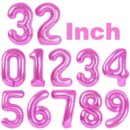32Inch Multicolor Number 7 Balloon Large Number Balloons 0-9 Boys Girls Birthday Decoration Women Men Party Anniversary Supplies