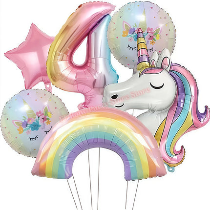 Kids Girls Unicorn Birthday Party Decoration Plate Cup Happy 1st Unicorn 3D Balloon Kid Favors Gift Wedding Baby Shower Supplies