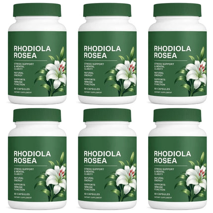 Rhodiola Rosea Capsules 500mg Herbal Supplement for Daily Energy Balance Mental Focus Adaptogen Plant Extract 60 Capsules