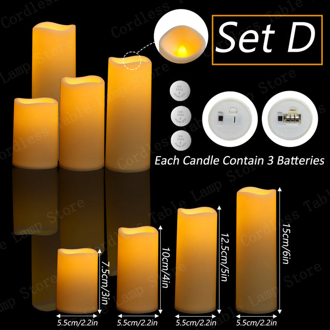 9-300Pcs Led Candles for Wedding Artificial Candle Concert Flameless Candle Battery Operated Pillar Candle for Table Centerpiece