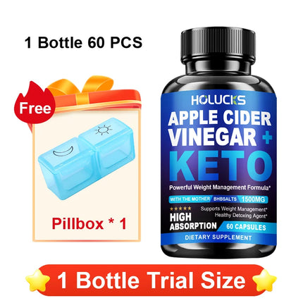 Keto ACV 1500mg Supplement, with Apple Cider Vinegar & GoBHB, for Metabolism & Gut Microbiome Health, Beautify Skin, Vitality