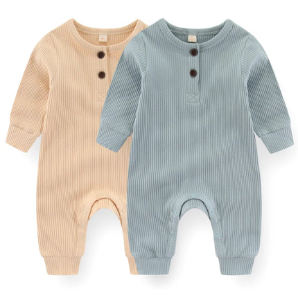 Unisex Rompers 2/3Pieces New Born Baby Girl Clothes Sets 0-24M Baby Boy Clothes Solid Color Zipper Cartoon Autumn Spring Bebes