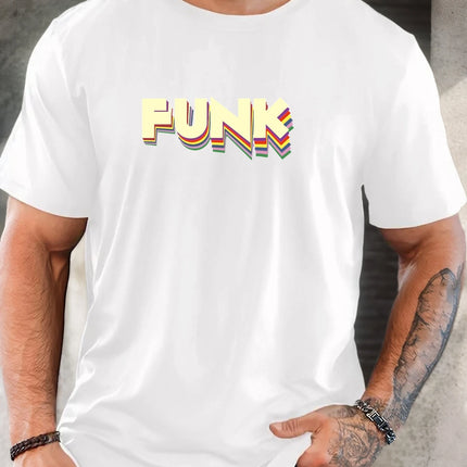 Men's T-Shirt 2025 New Arrival Retro Funk Graphic Vibrant 3D Typography Colorful Print Stylish Top Daily Casual