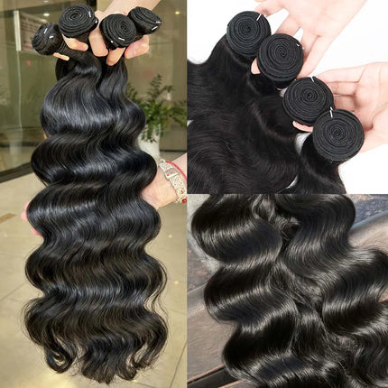 14A Body Wave Bundles Human Hair Brazilian Hair Weave Bundles Natural Black Human Hair Extensions 3 4 PCS Bundles For Women