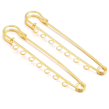 5-10pcs/lot Safety Pins Brooches Blank Base Brooch Pin With Loops Fasteners Pin For DIY Jewelry Making Brooch Charm Accessories