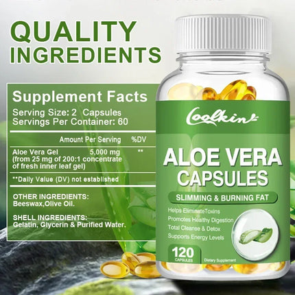 Aloe Vera Extract Capsules - Supports Intestinal, Digestive and Immune Health, Relieves Constipation and Balances Stomach AcidSu