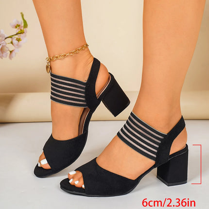 Casual Fashion Rainbow Strap Women Sandals 2026 New Style Large Size Shoes for Women Colorful Summer High Heels Sandals Women
