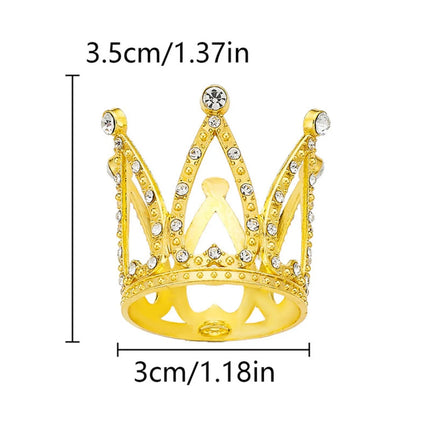 Mini Crown Cake Topper Crystal Headpiece Tiara Rhinestone Crown Cake Decoration for Wedding Birthday Baby Shower Party Favors