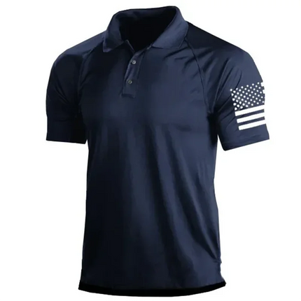American Flag Pattern Polo Shirt For Men Colorful 3D Printed T-Shirts Outdoor Fashion Casual Sport Loose Street Lapel Tops Tees