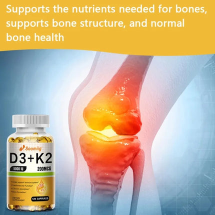 Vitamin D3 K2 - Vitamin D3 5000 Iu & K2 As MK-7 200 Mcg - with Magnesium, Zinc, Immune & Mood Support, for Bone & Teeth Health