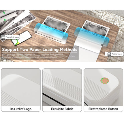 Peripage P40 A4 Portable Thermal Printer Wireless Mobile Photo Printer Support 2''/3''/4''/216mm/210mm & Paper Width Inkless