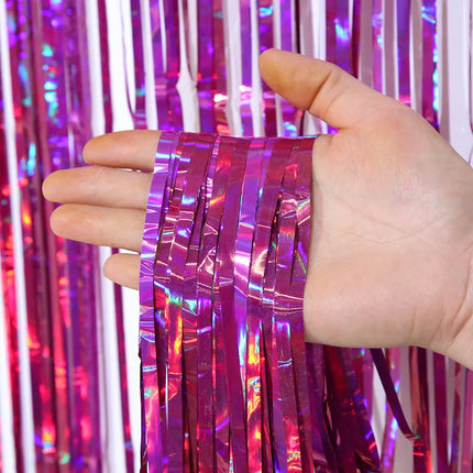 Cheap Tinsel Foil Fringe Curtains Backdropfor for Photo Booth Wedding Graduations Birthday Christmas Event Party Supplies