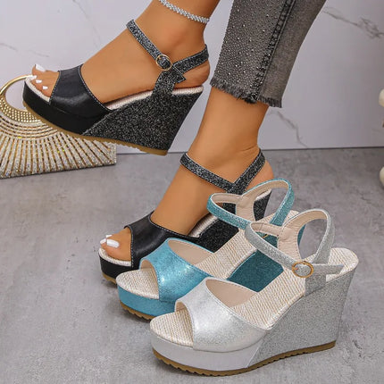 2026 Women's Fashionable Wedge Sandals Summer Casual Non-slip Peep Toe Woman Elegant Comfortable Platform High Heel Sandals