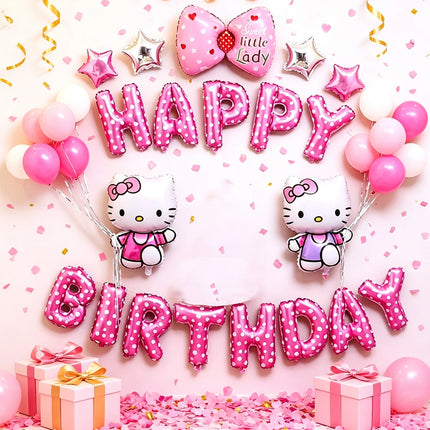 Cute Cartoon Hello kitty Balloon Set Birthday Decoration,Aluminum Foil Balloons for Party Backdrop, Room Decor,Birthday Party ,Wedding Decorations,Back to School Decoration,Baby Shower,Gender Revealing Decorations