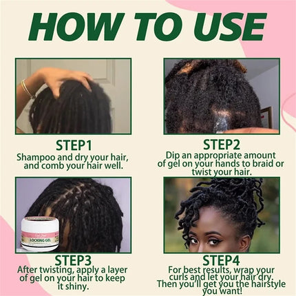 9.5oz Braids Locking Gel Twist & Lock Braid Conditioner Strong Hold Non Greasy Dreadlocks Moisturizer Rose Water Treatment Cream