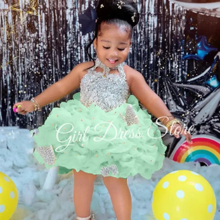 Customized Black Flower Girl Dresses For Wedding Cute Baby Layered Simple Kids Birthday Party First Communion Ball Gown
