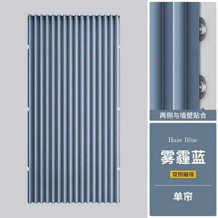 Magnetic Door Curtain Pleated Folding Accordion Door Closet Curtain, Room Divider Curtain Applicable Bedroom Room Living