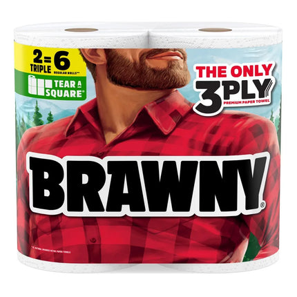 Tear-A-Square 3-Ply Paper Towels, 2 Triple Rolls, 114 Sheets per Roll