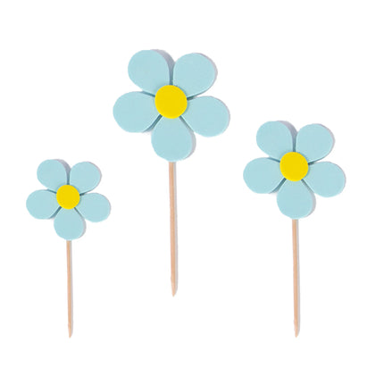 Resin Flower Cake Topper Happy Birthday Anniversary Cupcake Toppers Kids Party Wedding Decor Baby Shower Baking Supplies DIY New