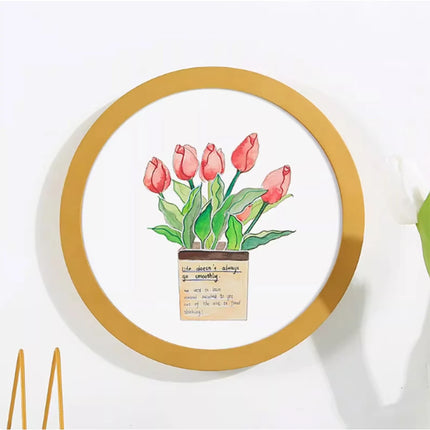 1pcs 6-14inch Simple Circular Photo Frame Creative Gift DIY Wood Picture Holder Wall Mounted Home Decoration
