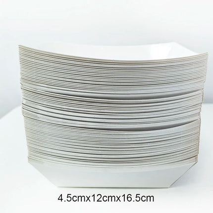 6/12/24 Solid Color Paper Food Trays Disposable Food Boat Black White Blue Yellow Popcorn Box Baby Showe Birthday Party Supplies