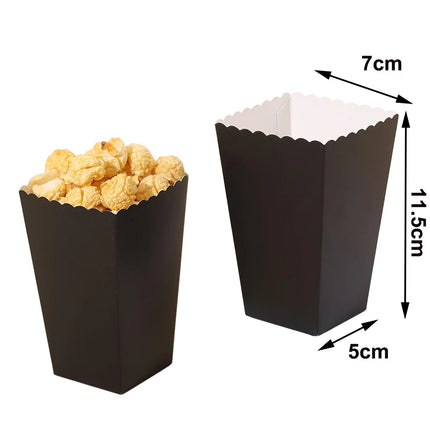 6/12/24 Solid Color Paper Food Trays Disposable Food Boat Black White Blue Yellow Popcorn Box Baby Showe Birthday Party Supplies