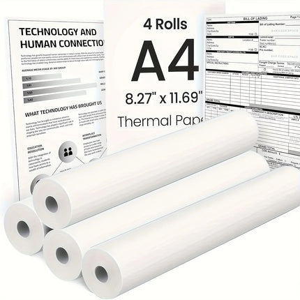 A4 Thermal Paper 21x29.7cm Quick-Dry Glossy & Clear Print Portable Printer Durable Quality Portable Printing Paper Thermal Paper