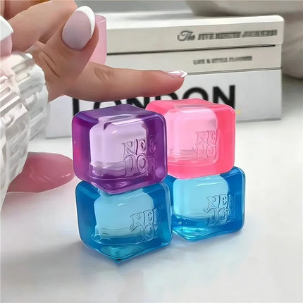 Schyllin Needoh Nice Ice Baby Fidget Cube 4 Pack Super Solid Squish Sensory Toys Non-toxic Squeeze Toys for ADHD and Autism Gift