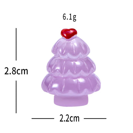 100pcs Wholesale Mini 3D Christmas Tree Resin Charms DIY for Keychain Jewelry Home Desktop Oranment Dollhouse Accessories