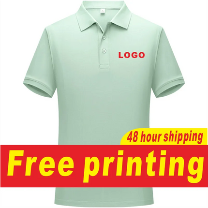 Summer Pure Cotton Short-Sleeved T-Shirt Polo Shirt for Men's and Women's Custom Printed Logo Embroidered Logo