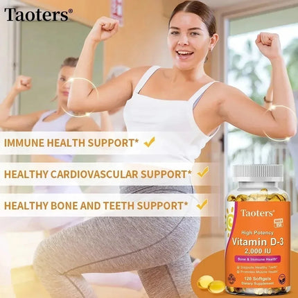 Vitamin D3 2000IU - Muscle Health, Strong Bones and Nervous System Health, Support Immune