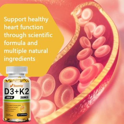 Vitamin D3 K2 - Vitamin D3 5000 Iu & K2 As MK-7 200 Mcg - with Magnesium, Zinc, Immune & Mood Support, for Bone & Teeth Health