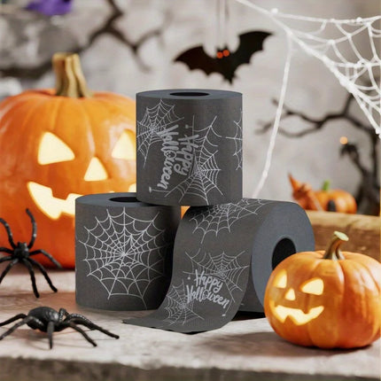 Halloween Black Spider Toilet Paper Limited‑Edition Novelty Prank Roll Paper Spooky Aesthetic Bathroom Decor Funny Gift for Hall