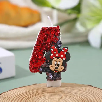 Hot Mickey Minnie Mouse  CandleHappy Birthday Number 0-9 Candles Cartoon Cake Cupcake Topper Party Decoration Supplies DIY Gifts