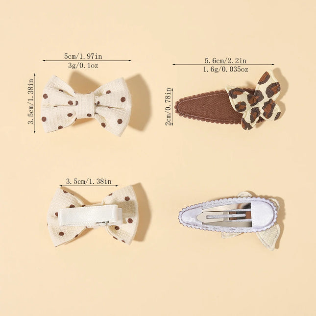 1 Set Sweet Fabric Printed Bow Hair Clip BB Clip Baby Girls Children's Party Outfits Recommended Baby Hair Accessories Gifts
