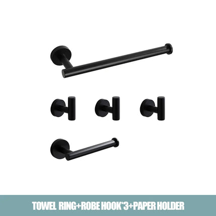 Gun Gray Black Brushed Gold Bathroom Hardware Set Stainless Steel Bathroom Accessories Towel Bar Towel Ring Toilet Paper Holder